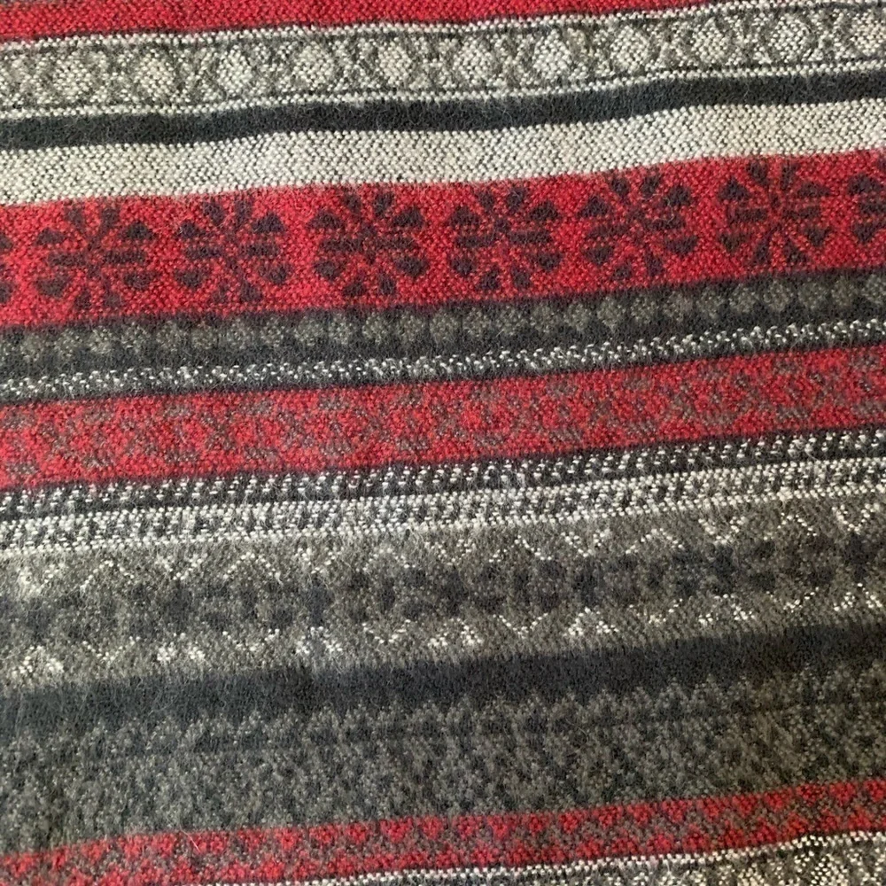 Vintage Winter Red and Gray Scarf